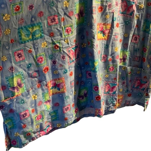 Pre Owned Women’s WS Fundamentally Cotton Scrub Scrubs Top Festive Sz Lg Work - Picture 6 of 10